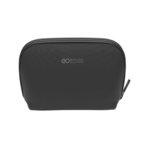 Image of eo Tech Organizer Pouch for Travel | Cable Organiser Bag for Charger, Laptop Accessories, Gadget, Electronics, Power Bank, Toiletry & Personal Care Storage Case (Black, Tech Pouch)