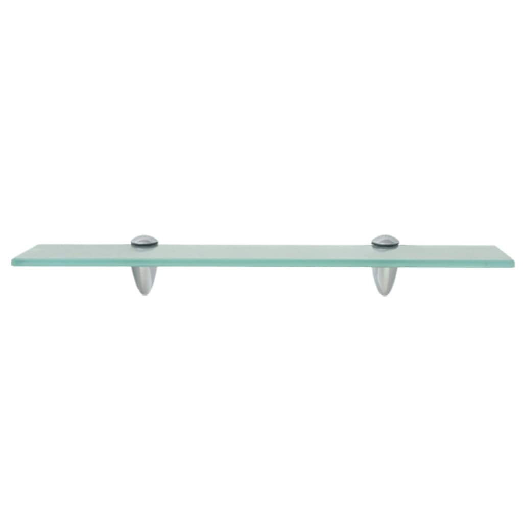 Juego de 2 estantes flotantes de cristal de 50 x 20 cm, 8 mm, cristal de seguridad con clips de aleación de zinc, diseño minimalista moderno, capacidad de carga de 10 kg, estantería de pared