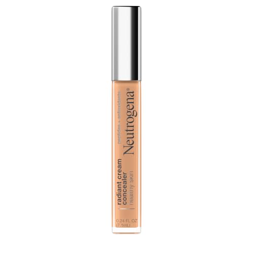 Neutrogena Healthy Skin Radiant Brightening Cream with Peptides & Vitamin E Antioxidant Lightweight Perfecting Concealer Cream Non-Comedogenic Almond Medium 02 with warm undertones 0.24 oz