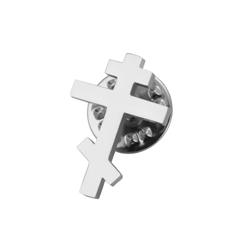 Image of Dreamtimes Antique Orthodox Cross Brooch Pin Stainless Steel Religious Jewelry for Men & Women Christian Faith Symbol Vintage Enameled Lapel Pin Lightweight Durable Gift for Daily Wear