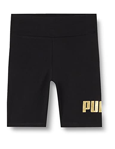 PUMA, ESS+ METALLIC SHORT TIGHTS, preto e dourado, P