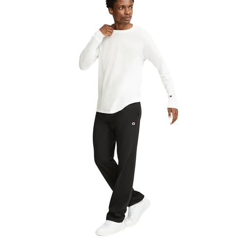 Image of Champion Men's Open-Bottom Lounge Pants, Standard Fit, Lightweight 100% Cotton, Available in Regular and Big & Tall