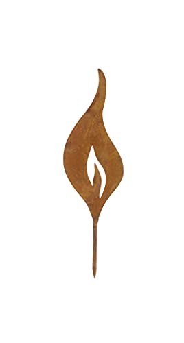 RiloStore 4er Set Rost Flamme 18cm Metall Flammen Gartendeko Kerzen...