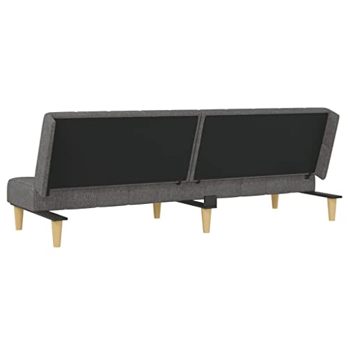 vidaXL-Sofa-Cama-de-2-Plazas-Invitado-Pijamada-Plegable-Salon-Sala-de-Estar-Acolchada-Dormitorio-Habitacion-Muebles-Mobiliario-Tela-Gris-Claro