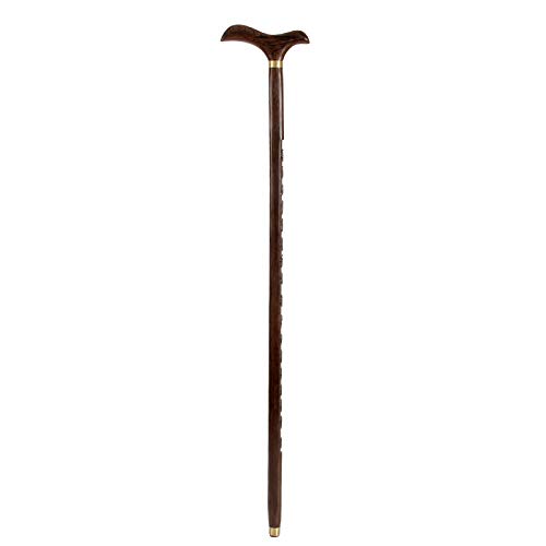 Canne en bois de wenge sculptée à la main pour seniors élégants