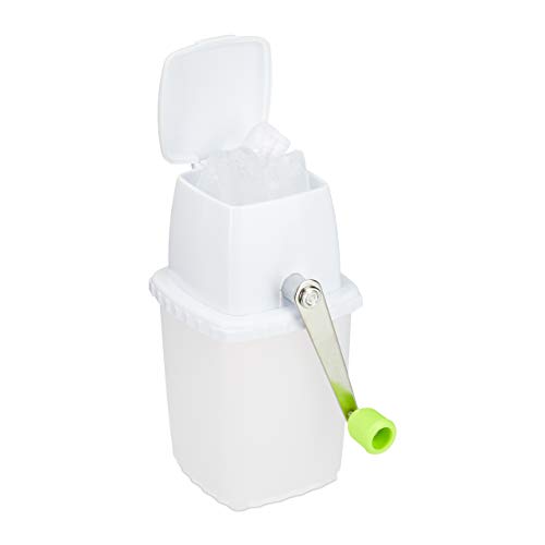 Relaxdays, Wit-groene ijscrusher handmatig, ijshakmolen, met handslinger, baraccessoires, zonder stroom, roestvrij, ice… - Image 7