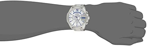 Diesel Watch for Men Mega Chief, Quartz Movement, 59 mm Silver Stainless Steel Case with a Stainless Steel Strap, DZ4477