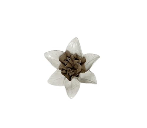 Image of Ceramic Flower Wall Art Decor, Artificial Flower Wall Sculpture,Handmade Ceramic Flowers for Home,Hallway,Living Room, Kitchen,Bathroom (Spotted Color,Gardenia, 2.76 inch)