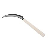 Levemolo da Giardino Seghettata, Strumento per Diserbare Portatile, Manico in Legno, Acciaio al Carbonio, Leggera, per Raccolto in Fattoria e Orto