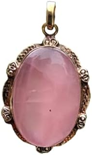 Rose Quartz Pendant, Oval Stone Pendant, 925 Silver Plated, Pale Pink Stone Pendant, Genuine Pendant, Gemstone Pendant, Handmade Pendant, Boho Pendant, Attractive Pendant, Self Love Pendant, Wedding Pendant, Halloween Gifts