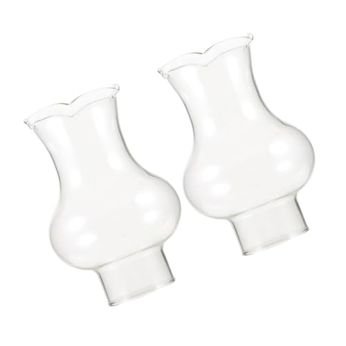 DIYEAH 2 Piezas Pantallas de Vidrio para Lámparas de Queroseno de Tulipas Transparentes Resistentes para Lámparas de Aceite Antiguas Repuesto