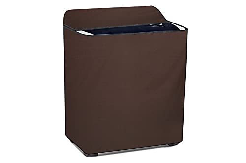 Image of Stylista Polyester Washing Machine Cover Compatible for Godrej 8.5 KG Semi-Automatic Top Loading WSEDGEDIGI855.0PB2MGPGR, Coffee