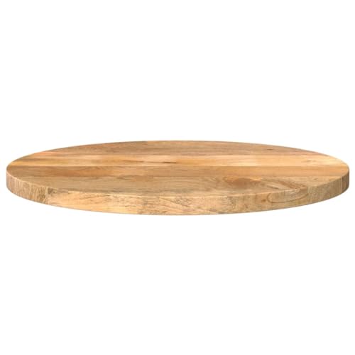 Tableros de mesa circulares en madera maciza de mango de 60x3.8 cm para bricolaje 5
