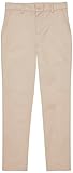Classroom Uniform Girls Flat Front Pants with 3 Pockets & Zip Fly Front Closure CR101X, 15/16, Khaki