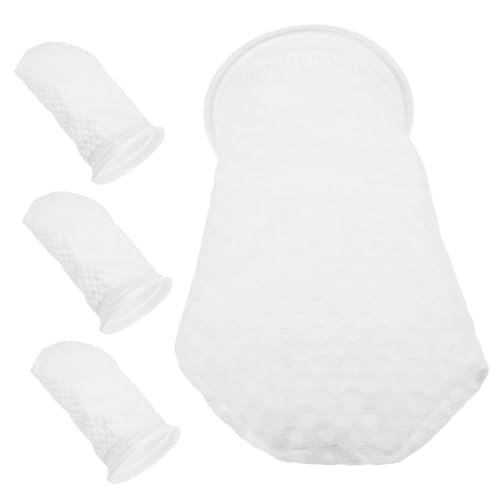 LIOOBO 4個 アクアリウムフィルターソックス ポンプ水族館 プールスキマーの蓋 磁気ウィンドウフライスクリーン 戦車のおもちゃ 水族館の靴下フィルター 海水フィルターソックス pp 白い