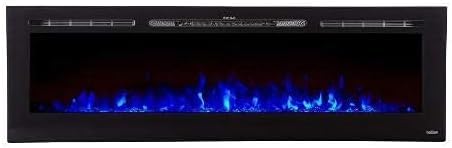 Image of Touchstone Smart Electric Fireplace-The Sideline 84 inch Wide-in Wall Recessed - 30 Realistic Ember Color /Flame Options - 1,500W Heater w /Thermostat - Log & Crystal Hearth Options - Alexa /WiFi Enabled