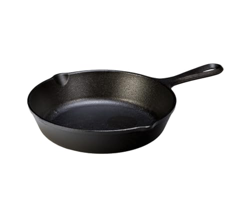 Comparison: Best Cast Iron Skillet For Camping 4 Lodge 8 Inch Cast Iron Pre-Seasoned Skillet – Signature Teardrop Handle - Use in the Oven, on the Stove, on the Grill, or Over a Campfire, Black