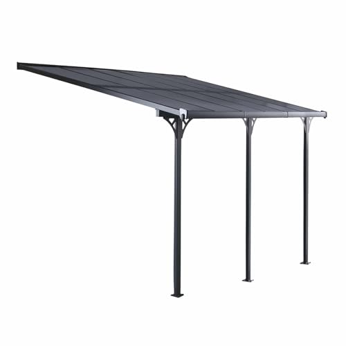 Gardiun - KIS13015 – Pergola murale Elliot – 15 m², 495 x 300 x 225/270 cm, aluminium et polycarbonate