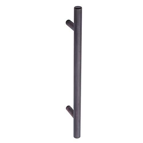 Image of South Main Hardware Euro Bar Cabinet Drawer Pull Handle (3 /8 inch Diameter), 7.38 inch Length (5 inch Hole Center), Oil Rubbed Bronze, Mounting Hardware Included, 10-Pack