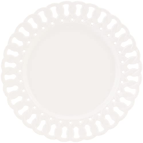 Gracie China By Coastline Imports, Heirloom Collection, 8-Inch Dessert Plate, White Fine Pierced Porcelain, Set Of 4 #TOP1