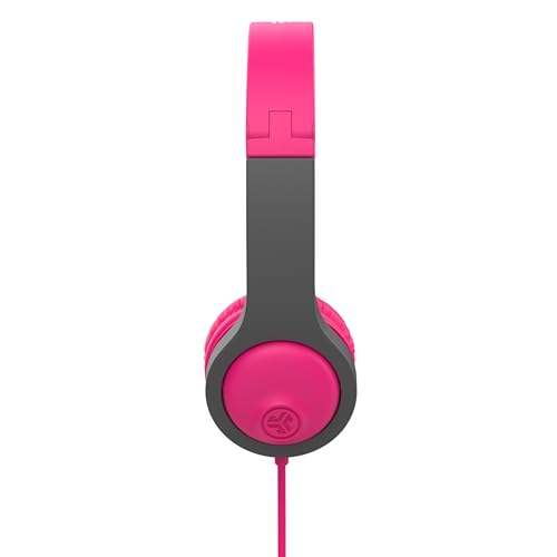 Image of JLab JBuddies Gen 2 Folding Kids Wired Headphones, Noise Isolation, Volume limiting, Ages 2+, Pink /Grey