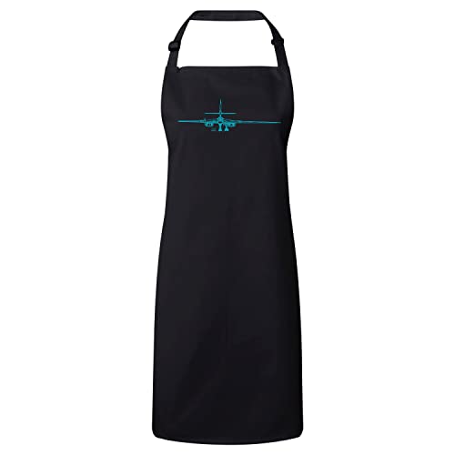 Tablier cuisine noir avion militaire URSS | Dessin croquis aviation pour homme