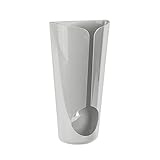 Spectrum Grocery Bag Holder for Plastic Bags Light Gray, Wall Mount Plastic Grocery Bag Dispenser Organizer for Cabinet Door Kitchen Storage, Under Sink Grocery Trash Recycle Bag Organization