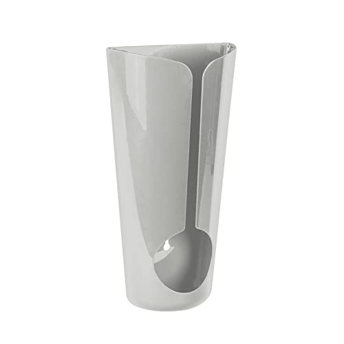 Spectrum Grocery Bag Holder for Plastic Bags Light Gray, Wall Mount Plastic Grocery Bag Dispenser Organizer for Cabinet Door Kitchen Storage, Under Sink Grocery Trash Recycle Bag Organization