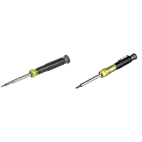 Klein Tools 32314 Electronic Screwdriver, 14-in-1 & Klein Tools 32614 Multi-bit Precision Screwdriver Set, 4-in-1 Electronics Pocket Screwdriver, Professional Phillips and Slotted Bits