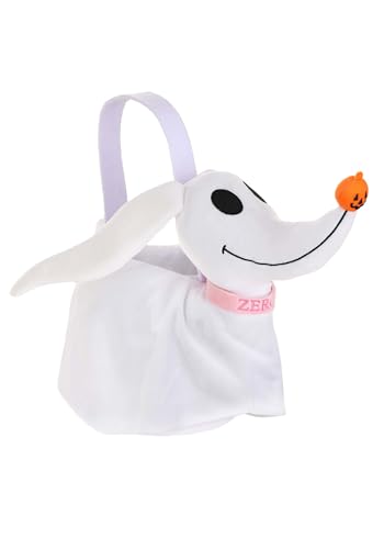 Disney Nightmare Before Christmas Zero Plush Candy Bucket - Soft Fabric with Handle, Officially Licensed
