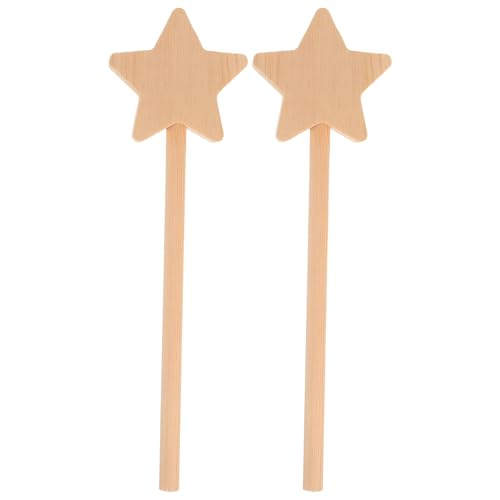 GANAZONO 2pcs Kid Toys Kids Toys Wood Fairy Wands Graffiti Wand Fairy Room Decor Fairy Wand DIY Wand Graffiti Fairy Wands Party Fairy Wands Hand Painting Wand Child Stick Star Style Wooden
