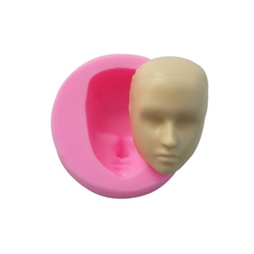 Generisch Molde para cara humana, silicona, fondant, chocolate, arcilla, molde de silicona de polímero para cabeza humana, formas faciales, modelo, cabeza de muñeca