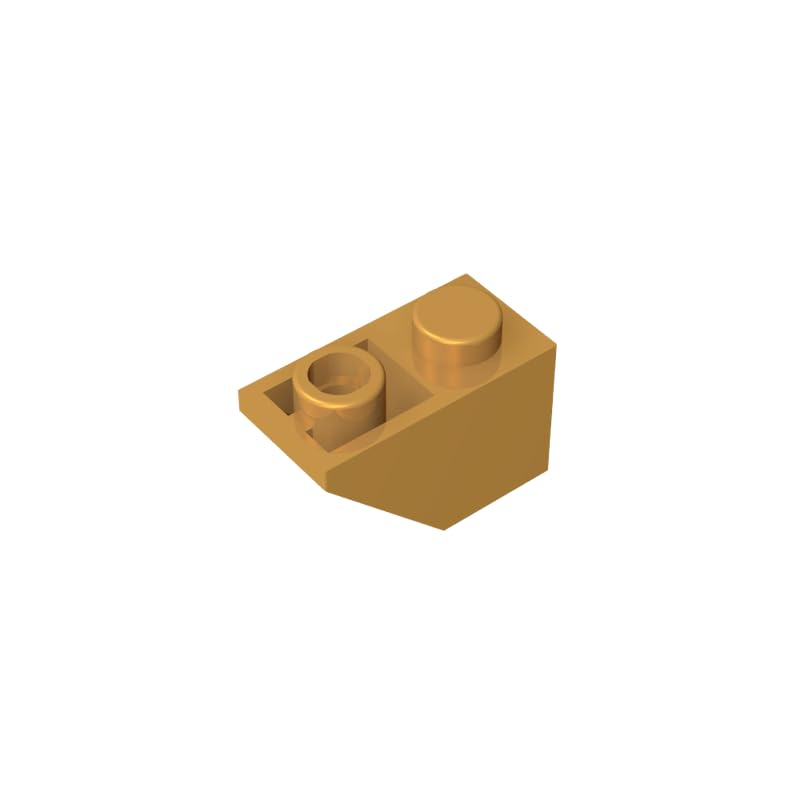 XYEIUGO 3665 Slope Brick 2x1 45° Reverse Sloped Brick, Pearl Gold, 50 PCS