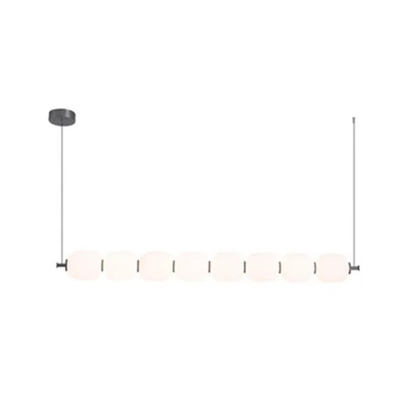 Lustre moderne LED contre les pièces sombres : suspension noire 8 têtes