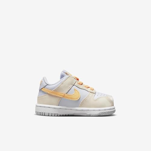 Nike Dunk Low Baby/Toddler Shoes (FB9107-100, Pale Ivory/Football Grey/White/Melon Tint) Size 23