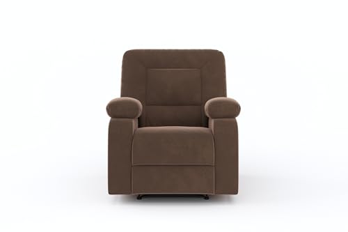 Image of Amazon Brand - Solimo Elysium | Single Seater Sofa Recliner | Manual Recliner (Velvet Brown)