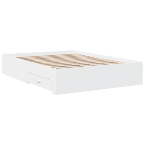 vidaXL Rama łóżka z szufladami, biała, 120x200 cm, łóżko, podstawa łóżka, łóżko z szufladą, łóżko do sypialni, rama pod materac, łóżko z szufladami