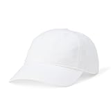 Amazon Essentials Unisex Kids' Washed Cotton Baseball Cap for Boys and Girls, White, X-Small-Small