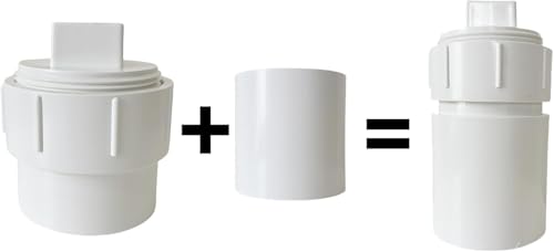 Image of 3-Inch PVC Sewer Cleanout Cap with Adapter & coupling -White Removable Cap fitting for outdoor Drainage,waste, line & sewer systems- durable, easy to install (3 inches)