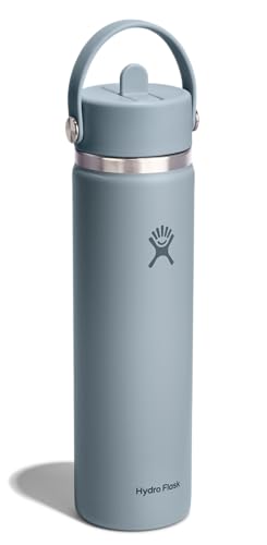 Image of Hydro Flask Water Bottle - Insulated Stainless Steel - Wide Straw Lid, Non Spill, Leakproof in 24 Oz Shale Gray