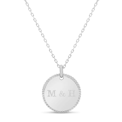 Collier enfant personnalisé médaille perlée argent pour anniversaire et fête