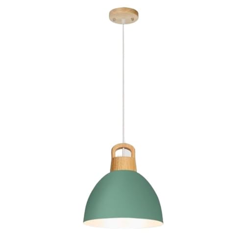 Lustre suspendu en bois style américain avec abat-jour en métal créatif pour décoration intérieure