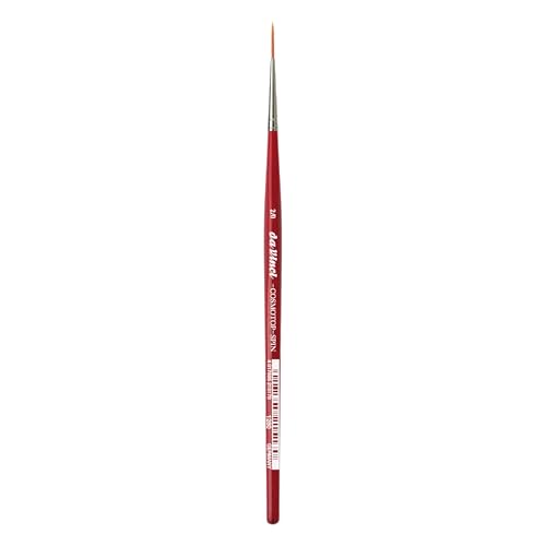 Image of da Vinci Watercolor Series 1280 CosmoTop Spin Paint Brush, Medium Needle-Sharp Liner Synthetic with Red Handle, Size 2 /0