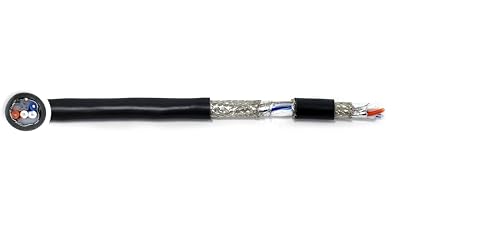 Image of 24AWG 2Pr RS-485 Shielded Cable - Equal to Belden 9842, Str TC, PE Ins, OS+Drain+TC BRD, PVC JKT, 120 ohm for Low Voltage Analog Signals /Digital Control (Chrome 250FT)