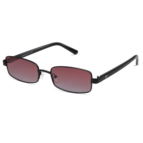 Image of VANLINKER Retro Rectangle Polarized Sunglasses for Women Men Small 90s Vintage Trendy Slim Narrow Rectangular Frame VL9684