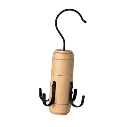 MOTHNUR Organizador Giratorio de Madera para Corbatas Cinturones y Bufandas Gancho Colgador Multifuncional para Armario con Ganchos Soporte Resistente para Accesorios y Bolsos