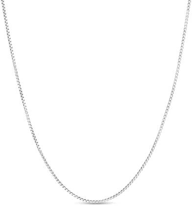 Matoa 925 Sterling Silver Chain Necklace for Women Girls, 1mm Box Chain Spring Clasp - Super Thin & Strong Necklace Chain 18 Inch