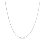 Matoa 925 Sterling Silver Chain Necklace for Women Girls, 1mm Box Chain Spring Clasp - Super Thin &