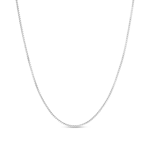 Matoa Sterling Silver Box Chain Necklace For Women Girls - Elegant & Hypoallergenic - Available In 16 Inch Lengths #TOP21