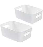 Bgfuni Plastic Storage Baskets, Storage Boxes, Plastic Organizer Baskets with Handle, Plastic Stu...